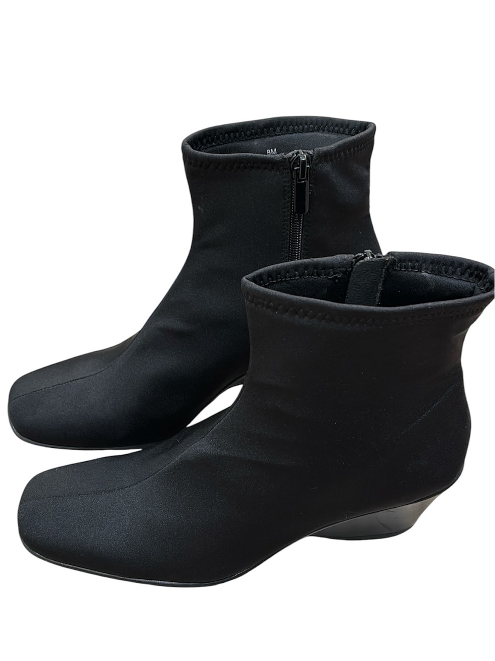 IMPO Sleek Sock Boot-Ankle Women's Size 8M Black Fitted Textile Rubber Heel
